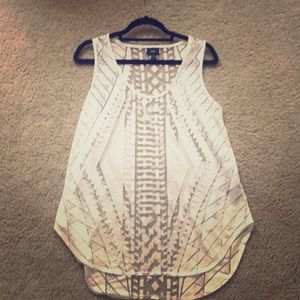 White sleeveless see-through tank